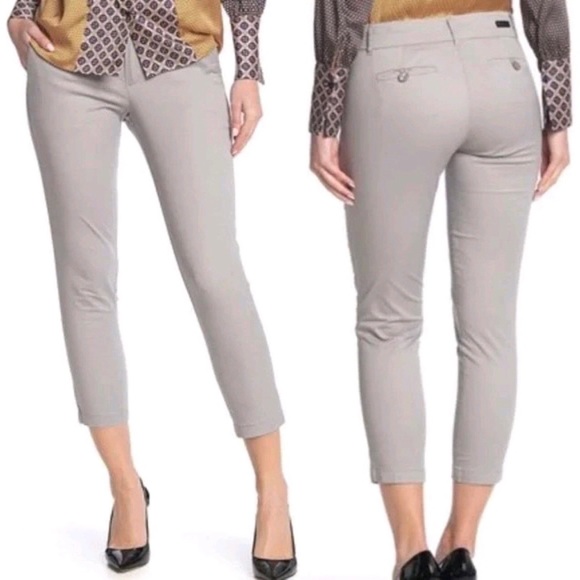 KUT Taylor Crop Trouser Chino Pants Bottom Nordstrom Light Gray Size 6 Women’s - Picture 1 of 13